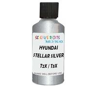 SCOOBYS PAINTS BACK IN THE MIX Touch Up Paint Compatible With Hyundai Stellar Silver Metallic T2X / T3X Scratch Fix Automotive Car (30Ml)