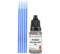 SCOOBYS PAINTS BACK IN THE MIX Touch Up Paint Compatible With Hyundai Willow Grey Yh Scratch Fix Automotive Car (10Ml)
