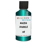 SCOOBYS PAINTS BACK IN THE MIX Touch Up Paint Compatible With Mazda Sparkle Green Mica 11R Scratch Fix Automotive Car (30Ml)