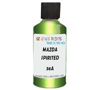SCOOBYS PAINTS BACK IN THE MIX Touch Up Paint Compatible With Mazda Spirited Green Metallic 36A Scratch Fix Automotive Car (30Ml)