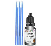 SCOOBYS PAINTS BACK IN THE MIX Touch Up Paint Compatible With Mercedes Hrt Silver Metallic 9498 Scratch Fix Automotive Car (10Ml)