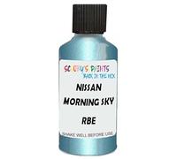 SCOOBYS PAINTS BACK IN THE MIX Touch Up Paint Compatible With Nissan Morning Sky Blue Metallic Rbe Scratch Fix Automotive Car (30Ml)