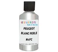 SCOOBYS PAINTS BACK IN THE MIX Touch Up Paint Compatible With Peugeot Blanc Perle Nacre M4Fc Scratch Fix Automotive White Car (30Ml)