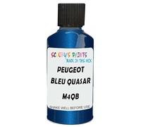 SCOOBYS PAINTS BACK IN THE MIX Touch Up Paint Compatible With Peugeot Bleu Quasar Nacre Metallic M4Qb Scratch Fix Automotive Blue Car (30Ml)