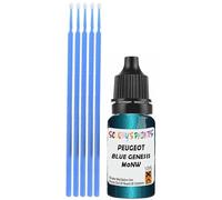 SCOOBYS PAINTS BACK IN THE MIX Touch Up Paint Compatible With Peugeot Blue Genesis M0Nw Scratch Fix Automotive Car (10Ml)