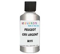 SCOOBYS PAINTS BACK IN THE MIX Touch Up Paint Compatible With Peugeot Gris Argent Metallic M1Ys Scratch Fix Automotive Grey Car (30Ml)