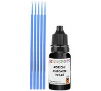 SCOOBYS PAINTS BACK IN THE MIX Touch Up Paint Compatible With Porsche Chromite Black Metallic Y9T,0E Scratch Fix Automotive Car (10Ml)