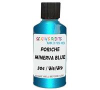 SCOOBYS PAINTS BACK IN THE MIX Touch Up Paint Compatible With Porsche Minerva Blue Metallic 304 / W6/W9 Scratch Fix Automotive Car (30Ml)