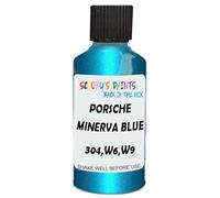 SCOOBYS PAINTS BACK IN THE MIX Touch Up Paint Compatible With Porsche Minerva Blue Metallic 304,W6,W9 Scratch Fix Automotive Car (30Ml)