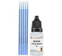 SCOOBYS PAINTS BACK IN THE MIX Touch Up Paint Compatible With Proton Solid White 14 Scratch Fix Automotive Car (10Ml)