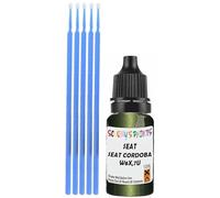 SCOOBYS PAINTS BACK IN THE MIX Touch Up Paint Compatible With Seat Cordoba Verde Natura Metallic W6X,7U Scratch Fix Automotive Green Car (10Ml)