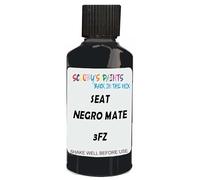 SCOOBYS PAINTS BACK IN THE MIX Touch Up Paint Compatible With Seat Negro Mate 3Fz Scratch Fix Automotive Black Car (30Ml)