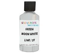SCOOBYS PAINTS BACK IN THE MIX Touch Up Paint Compatible With Skoda Moon White Metallic Ls9R / 2Y Scratch Fix Automotive Car (30Ml)