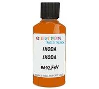 SCOOBYS PAINTS BACK IN THE MIX Touch Up Paint Compatible With Skoda Octavia Lemon Kick 9692,F6Y Scratch Fix Automotive Orange Car (30Ml)