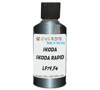 SCOOBYS PAINTS BACK IN THE MIX Touch Up Paint Compatible With Skoda Rapid Quarzgrau Metallic Lf7Y,F6 Scratch Fix Automotive Grey Car (30Ml)