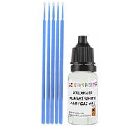 SCOOBYS PAINTS BACK IN THE MIX Touch Up Paint Compatible With Vauxhall Summit White 40R / Gaz 09T Scratch Fix Automotive Car (10Ml)