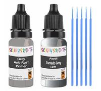 SCOOBYS PAINTS BACK IN THE MIX Touch Up Paint For Audi Tornado Grey Lx7P Scratch Stone Chip Repair With Grey Primer