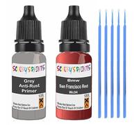 SCOOBYS PAINTS BACK IN THE MIX Touch Up Paint For Bmw San Francisco Red Wc34 Scratch Stone Chip Repair With Grey Primer