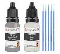 SCOOBYS PAINTS BACK IN THE MIX Touch Up Paint For Citroen Blanc Ewu Scratch Stone Chip Repair With Grey Primer