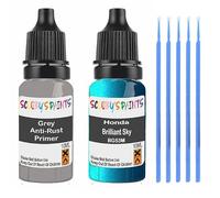 SCOOBYS PAINTS BACK IN THE MIX Touch Up Paint For Honda Brilliant Sky Bg53M Scratch Stone Chip Repair With Grey Primer
