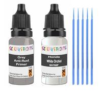 SCOOBYS PAINTS BACK IN THE MIX Touch Up Paint For Honda White Orchid Nh-788P Scratch Stone Chip Repair With Grey Primer