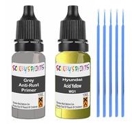 SCOOBYS PAINTS BACK IN THE MIX Touch Up Paint For Hyundai Acid Yellow Wg1 Scratch Stone Chip Repair With Grey Primer