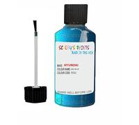 SCOOBYS PAINTS BACK IN THE MIX Touch Up Paint For Hyundai Tucson Ara Blue R3U 2015-2018 30Ml Bottle Brush Scratch Stone Chip Repair Pen