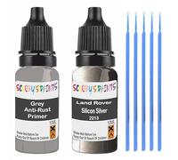 SCOOBYS PAINTS BACK IN THE MIX Touch Up Paint For Land Rover Silicon Silver 2213 Scratch Stone Chip Repair With Grey Primer