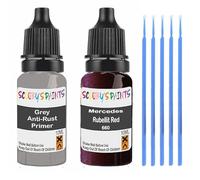 SCOOBYS PAINTS BACK IN THE MIX Touch Up Paint For Mercedes Rubellit Red 660 Scratch Stone Chip Repair With Grey Primer