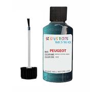 SCOOBYS PAINTS BACK IN THE MIX Touch Up Paint For Peugeot 2008 Emerald Crystal Edz 2015-2015 30Ml Bottle Brush Scratch Stone Chip Repair Pen