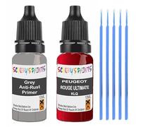 SCOOBYS PAINTS BACK IN THE MIX Touch Up Paint For Peugeot Rouge Ultimate Klq Scratch Stone Chip Repair With Grey Primer