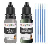 SCOOBYS PAINTS BACK IN THE MIX Touch Up Paint For Skoda Emerald Green Lg6Y Scratch Stone Chip Repair With Grey Primer