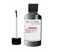 SCOOBYS PAINTS BACK IN THE MIX Touch Up Paint For Skoda Octavia Quartz Grey Lf7Y 2013-2020 30Ml Bottle Brush Scratch Stone Chip Repair Pen