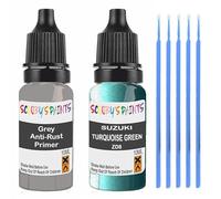 SCOOBYS PAINTS BACK IN THE MIX Touch Up Paint For Suzuki Turquoise Green Zd8 Scratch Stone Chip Repair With Grey Primer