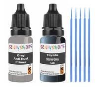 SCOOBYS PAINTS BACK IN THE MIX Touch Up Paint For Toyota Storm Grey 1Ab Scratch Stone Chip Repair With Grey Primer