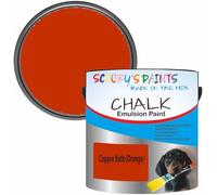 Scooby's Paints Chalk Emulsion Paint, Water-Based, No Primer Required, 250ml, For Walls and Furniture (Copper Bath (Orange))