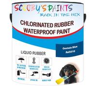 Scooby's Paints Chlorinated Rubber Waterproof Paint, Liquid Rubber (Gentain Blue Ral5010, 0.5 Liters)