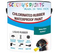 Scooby's Paints Chlorinated Rubber Waterproof Paint, Liquid Rubber (Water Blue Ral5021, 1 Liter)