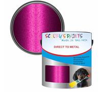 Scooby's Paints Direct to Metal Paint, Red, 250ml, No Primer Required, Fast Drying (6 Megenta Metallic)