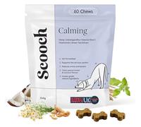 Scooch Calming Chews for Dogs - Vet Formulated Stress & Anxious Behaviour Support | Camomile, Valerian Root & Ashwagandha | Peanut Butter & Coconut | Human Grade, 60 Chews