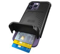 Scooch® Compatible with iPhone 14 Pro Max Case with Card Holder, Wingmate Wallet Case with Hidden Card Slot and RFID Protection for 4 Cards, 10-Foot Drop Protection, Black