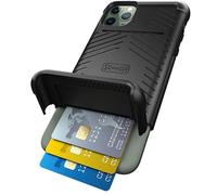 Scooch® for iPhone 11 Pro Max Case with Card Holder, Wingmate Wallet Case with Hidden Card Slot and RFID Protection for 3 Cards, 10-Foot Drop Protection, Black