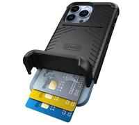 Scooch for iPhone 13 Pro Case with Card Holder, Wingmate Wallet Case with Hidden Card Slot and RFID Protection for up to 4 Cards, 10-Foot Drop Protection, Black