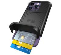 Scooch® for iPhone 14 Pro Case with Card Holder, Wingmate Wallet Case with Hidden Card Slot and RFID Protection for up to 4 Cards, 10-Foot Drop Protection, Black
