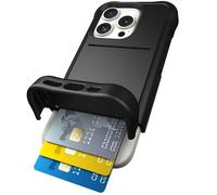 Scooch® for iPhone 16 Pro Case with Card Holder, Wingmate Wallet Case with Hidden Card Slot and RFID Protection for up to 4 Cards, 10-Foot Drop Protection, Black