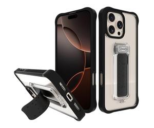Scooch® for iPhone 16 Pro Max Case with Stand, Wingman 5-in-1 Kickstand Case, Military Grade Drop Protection, Pop-Out Kickstand, Grip, Car Mount, Tuxedo