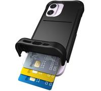 Scooch for iPhone 17 Case with Card Holder, Wingmate Wallet Case with Hidden Card Slot and RFID Protection, Holds 3 to 4 Cards, 10-Foot Drop Protection, Black