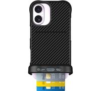 Scooch for iPhone 17 Case with Card Holder, Wingmate Wallet Case with Hidden Card Slot and RFID Protection, Holds 3 to 4 Cards, 10-Foot Drop Protection, Carbon Fiber