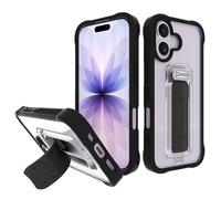 Scooch for iPhone 17 Case with Stand, Wingman 5-in-1 Kickstand Case, Military Grade Drop Protection, Pop-Out Kickstand, Grip, Car Mount, Tuxedo Clear