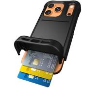 Scooch for iPhone 17 Pro Max Case with Card Holder, Wingmate Wallet Case with Hidden Card Slot and RFID Protection, Holds 3 to 4 Cards, 10-Foot Drop Protection, Black